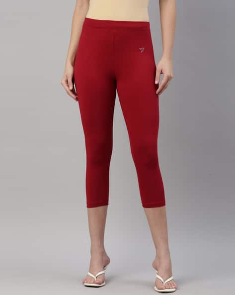 Women Solid Skinny Fit 3/4 Length Capri Leggings