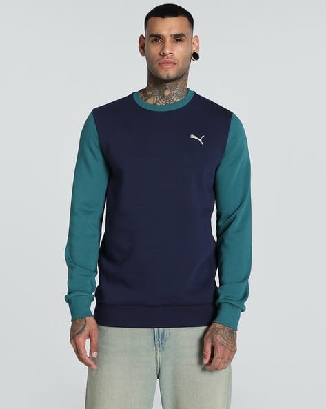 Puma Men Colorblock Crew-Neck Sweatshirt