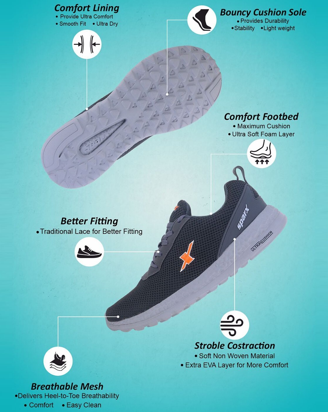 Sparx ultra cushion shoes on sale