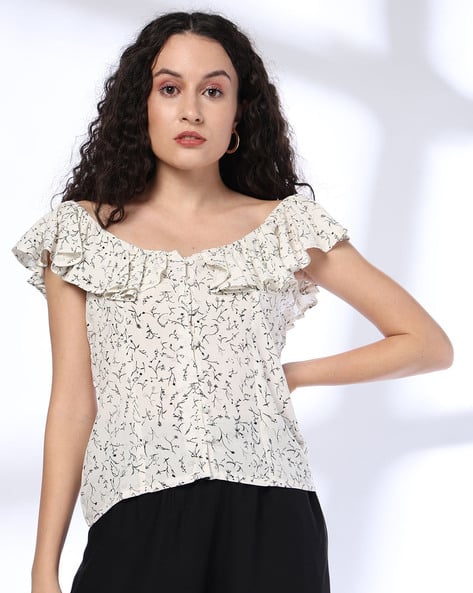 RIO Women Floral Print Regular Fit Cotton Top