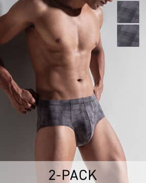 Men Pack of 2 Printed Briefs with Elasticated Waistband -image-35