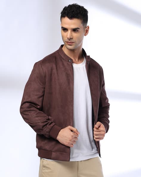 Men Zip-Front Regular Fit Jacket