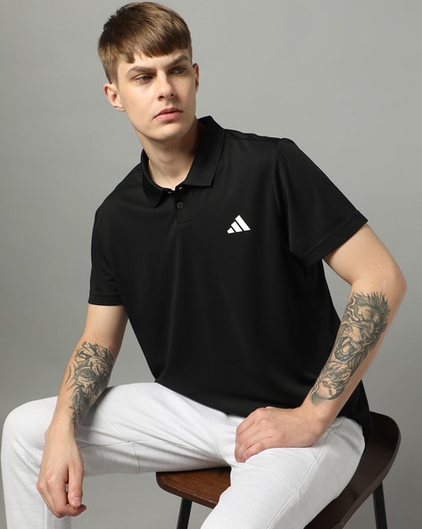 Adidas Men Logo Print Polo T-Shirt