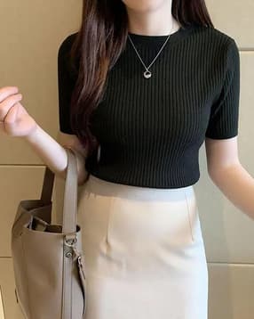 womenster Women Ribbed Regular Fit Top-picture-25