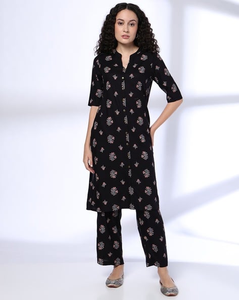 Women Floral Print Straight Kurta & Pants Set
