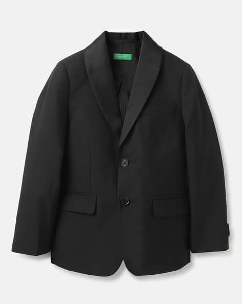 Boys Regular Fit Lapel Collar Blazer