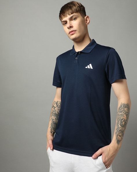 Adidas Men Logo Print Polo T-Shirt