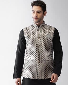 kisah Men Self-design Nehru jacket-picture-29