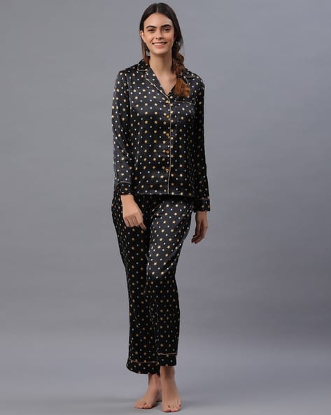 Women Star Print Shirt Pyjamas Set