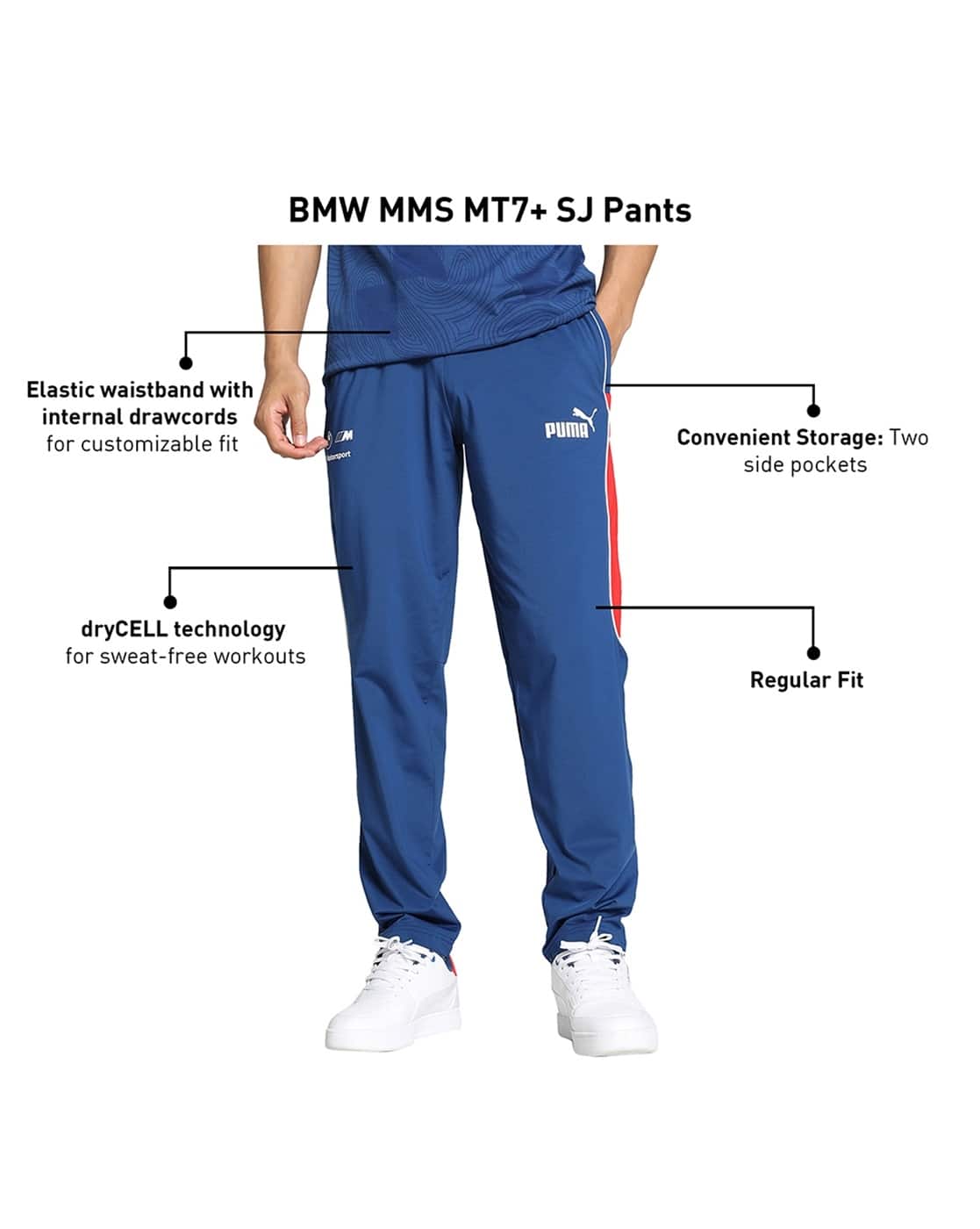 PUMA track pants blue × white Buy Blue Track Pants for Men by PUMA Online | Ajio.com
