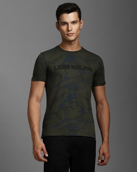 Men Micro Print Slim Fit T-shirt