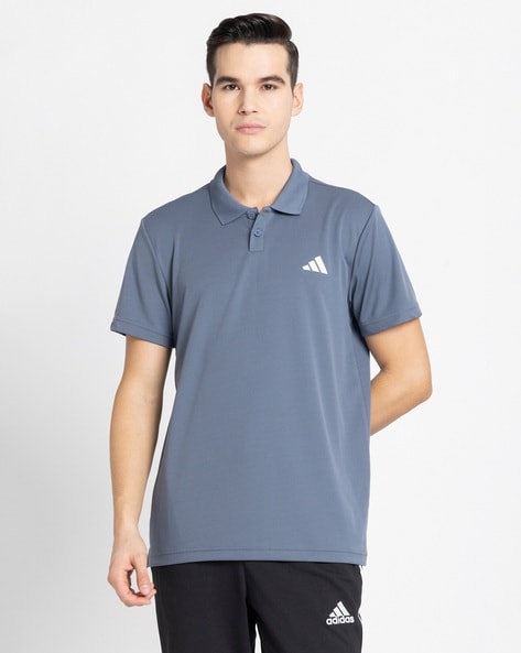 Adidas Men Logo Print Polo T-Shirt