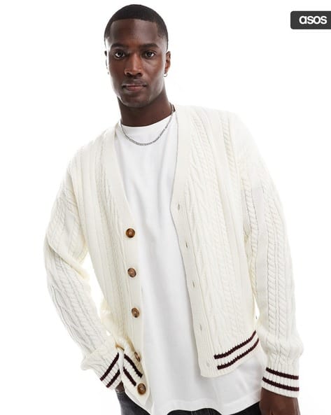 Buy Ecru Sweaters Cardigans for Men by ASOS DESIGN Online