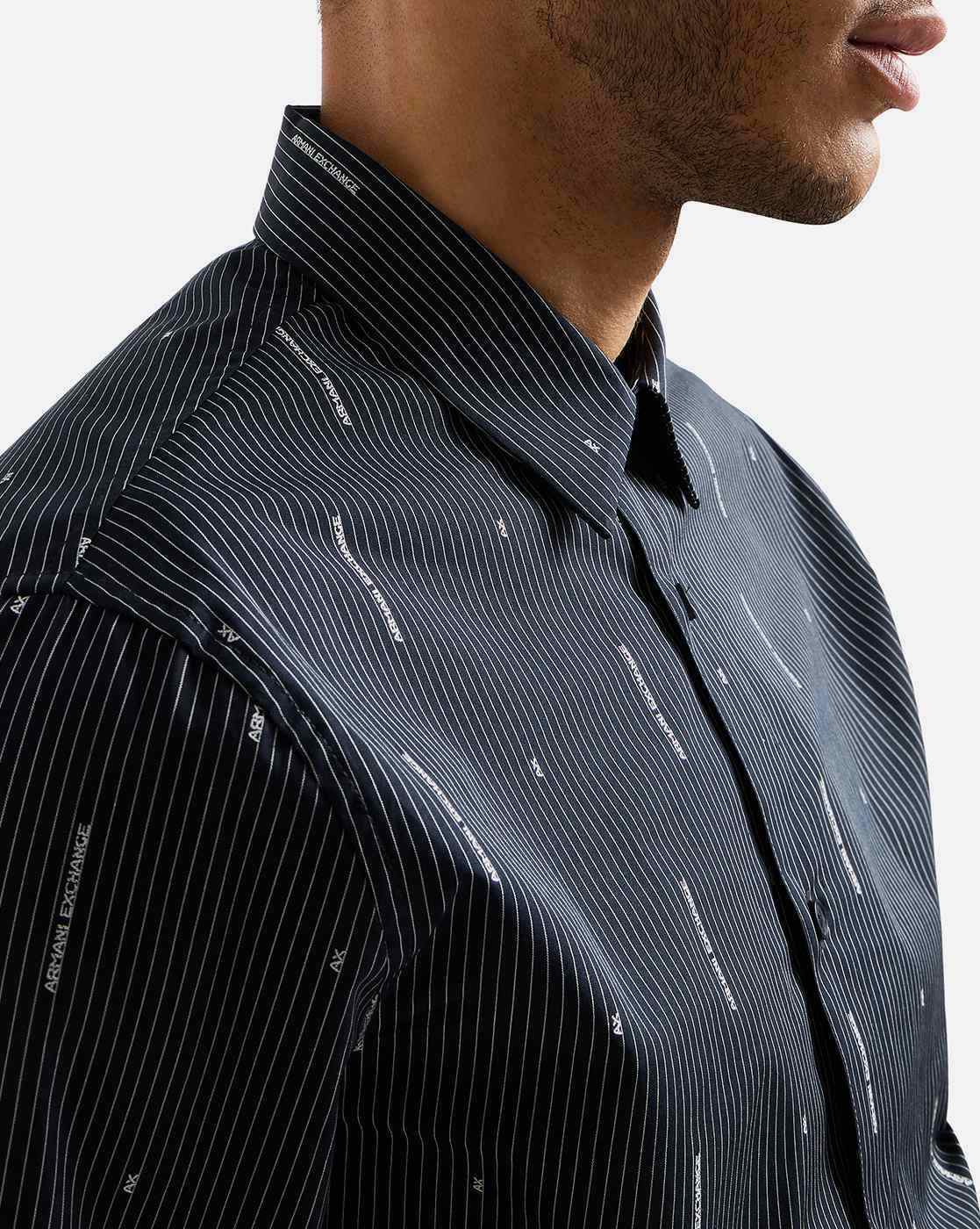 Buy ARMANI EXCHANGE Men Striped Slim Fit Cotton Shirt Online