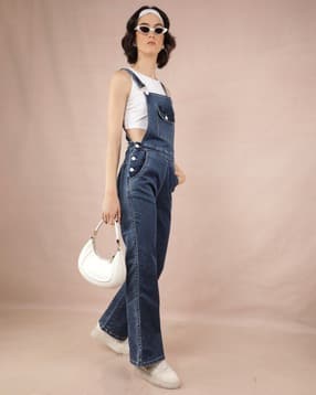 crimsoune club Women Washed Dungaree with Flap Pocket-picture-15