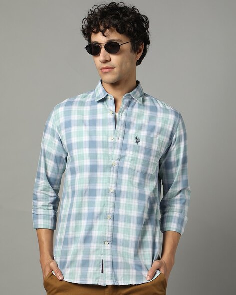 Men Checked Slim Fit Shirt