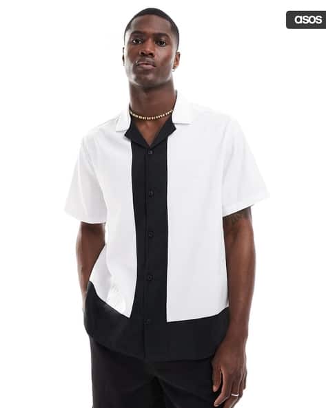Men Oversized Shirt with Contrast Panels