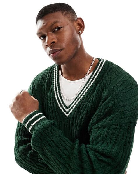 Green Cricket Sweater Asos Cricket Jumper Asos Mens Cable Knit