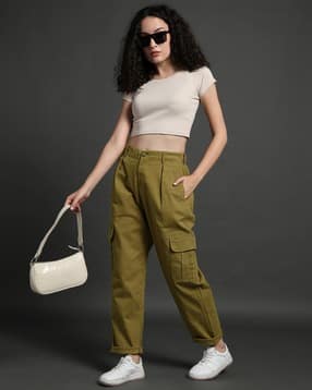 spykar Women High-Rise Cargo Pants with Insert Pockets-picture-42