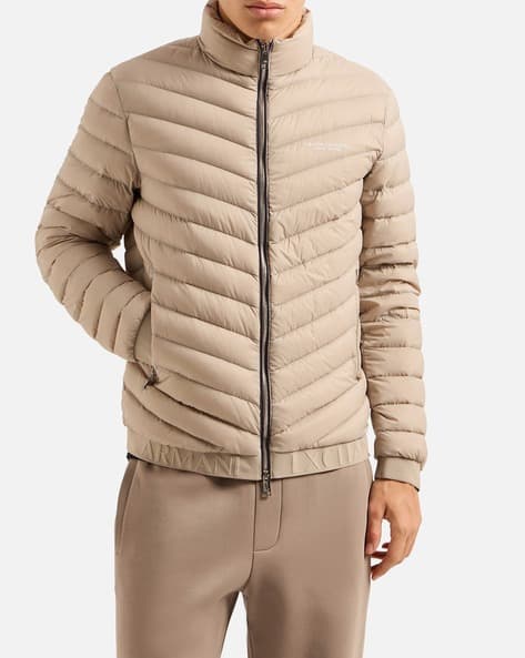 Men Quilted Regular Fit High-Neck Jacket