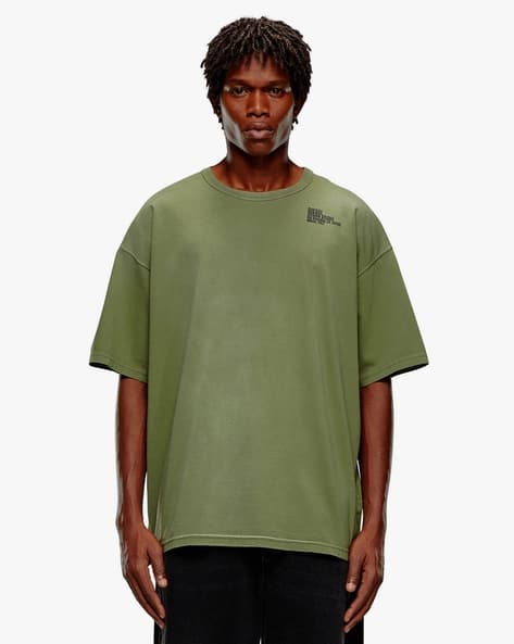 Buy DIESEL T-Boxt-N7 T-Shirt | Olive Green Color Men | AJIO LUXE