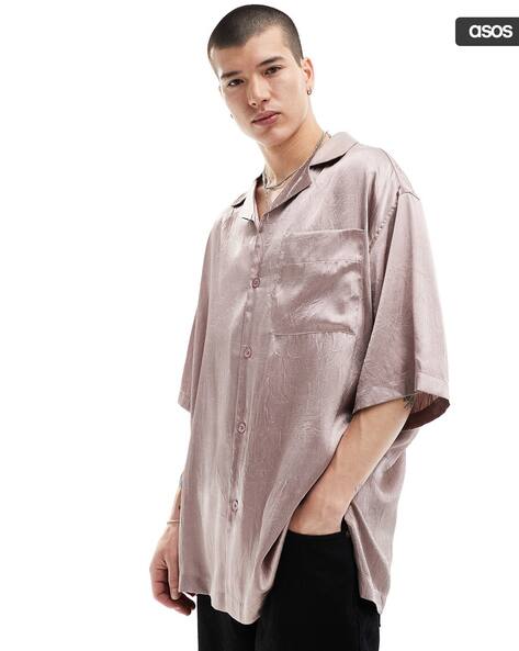 ASOS DESIGN Men Short Sleeve Oversized Bowling Revere Shirt