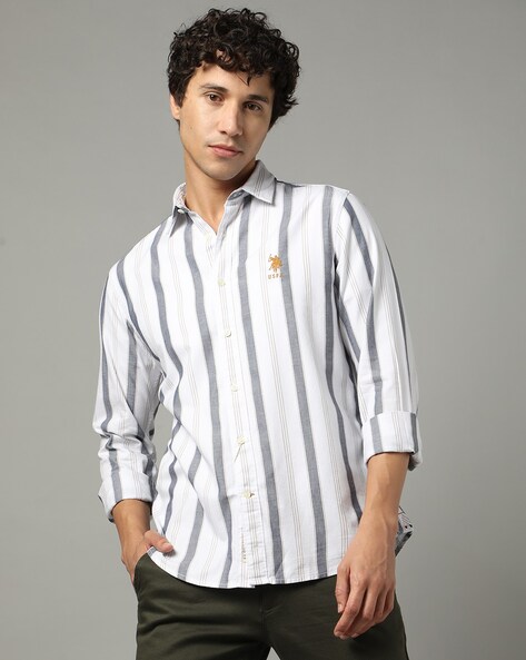 Men Striped Slim Fit Shirt