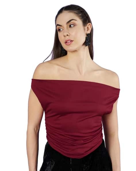 WOMENSTER Women Slim Fit Off-Shoulder Top