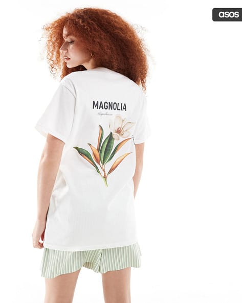 ASOS DESIGN Women Magnolia Back Graphic Print Oversized T-Shirt