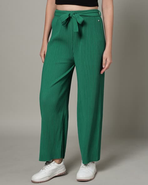 SPYKAR Women High-Rise Wide-Leg Flat-Front Trousers