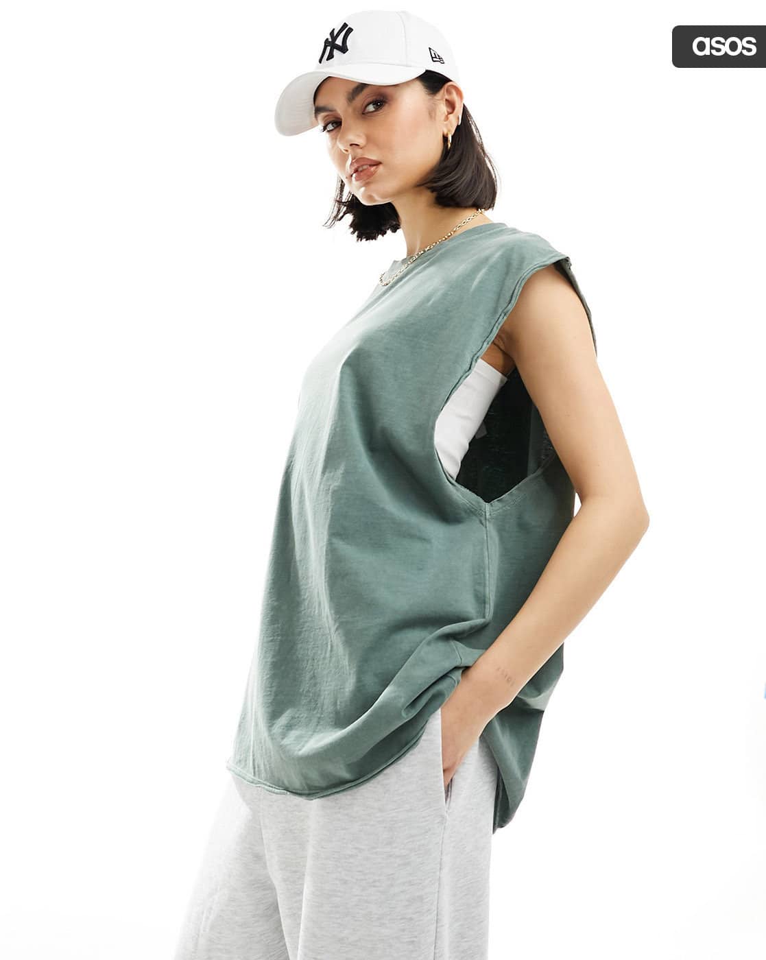 Asos Tank Top Over Long Sleeve Buy Khaki Tops For Women By ASOS