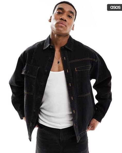 Boxy Asos Waistcoat Mens Buy Black Shirts For Men By ASOS DESIGN