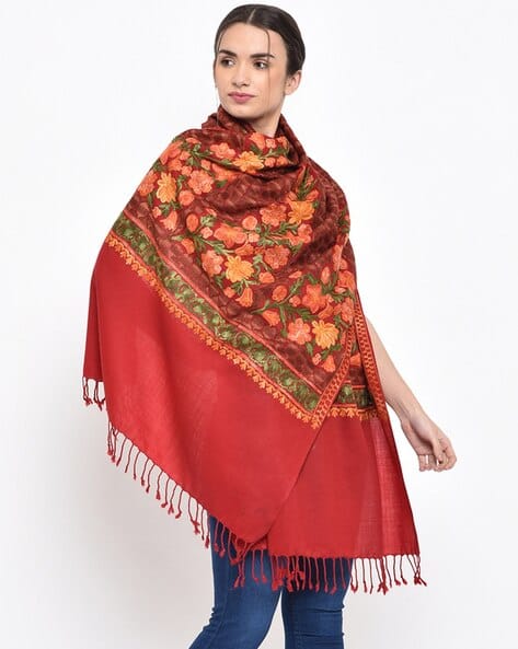 Embroidered Acro Wool Kashmiri Shawl