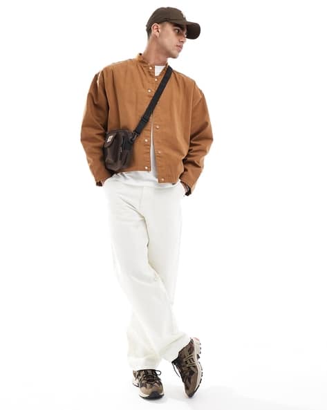 Men Oversized Cropped Coach Jacket