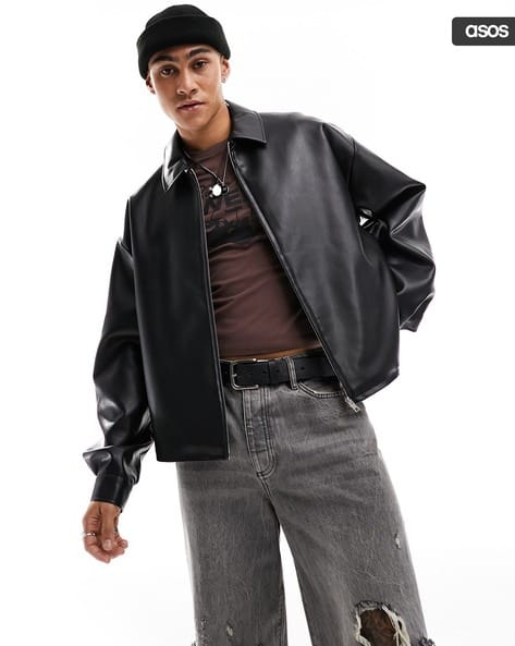 Men Oversized Harrington Biker Jacket