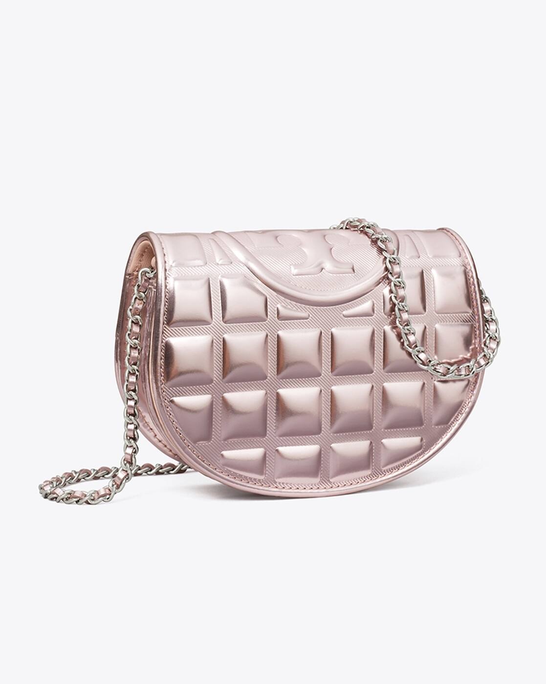 Buy Tory Burch Fleming Metallic Square Quilt Chain Wallet