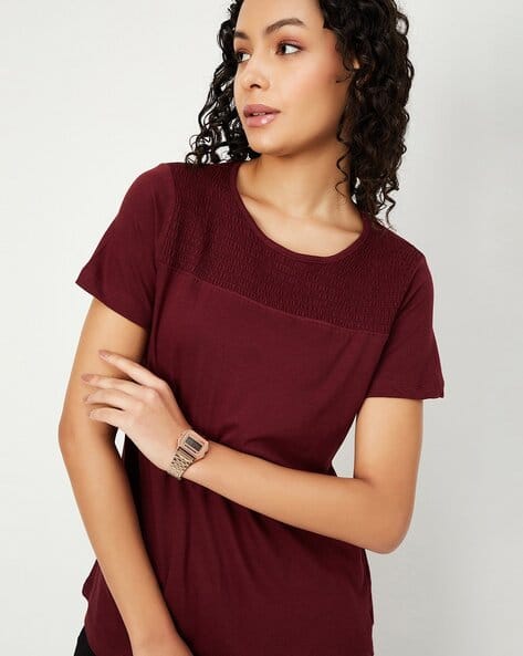 Women Regular Fit Round-Neck T-Shirt