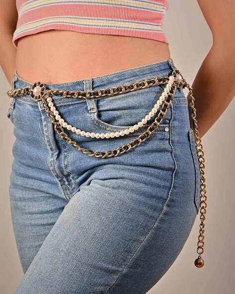toniQ women embellished Chain Slim Belt