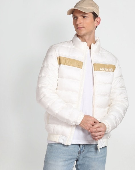 Men Quilted Regular Fit Zip-Front Puffer Jacket