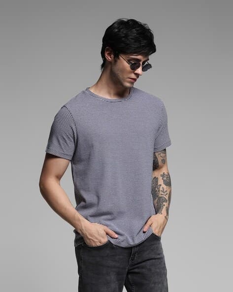 JACK & JONES Premium Men Micro Print Regular Fit Crew-Neck T-Shirt