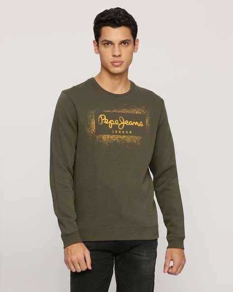 Men Typographic Print Regular Fit Sweatshirt