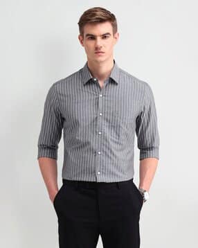arrow Men Striped Slim Fit Cotton Shirt-picture-42