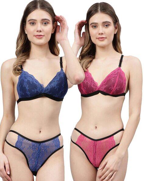 CUMSIN Women Bra & Panty Set