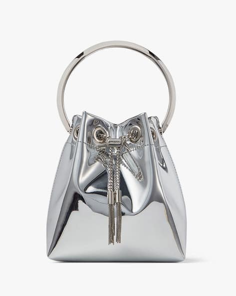 Buy Jimmy Choo Bon Bon Mirror Fabric Bag with Metal Handle