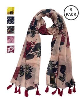 letz dezine Women Pack of 6 Floral Print Scarves-picture-45