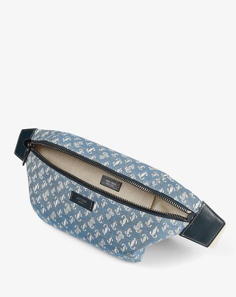 Buy Jimmy Choo Finsley JC Monogram Belt Bag | Blue Color Men