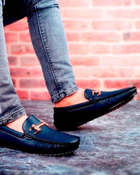 Casual Shoes Blue Jeans And Loafers Denim Slip On Loafers Round