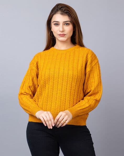 Buy Mustard Sweaters Cardigans for Women by WEARLUSSO Online