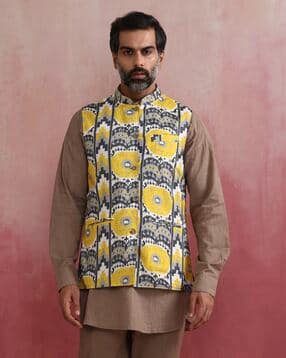 truebrowns Men Ikat Nehru jacket-picture-8