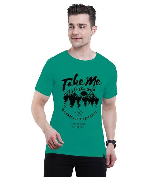 Texman Men Graphic Print Regular Fit Crew-Neck T-Shirt